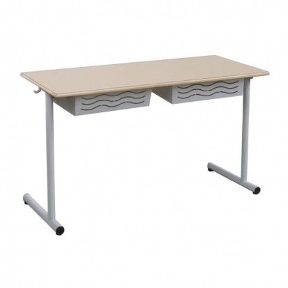 bureau d'école 2 places avec casier et porte cartable