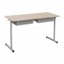 bureau d'école 2 places avec casier et porte cartable