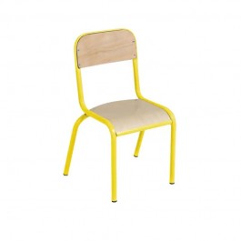 Chaise scolaire empilable piétement jaune