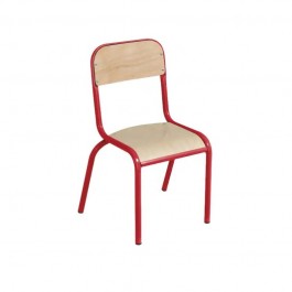 Chaise maternelle empilable piétement rouge