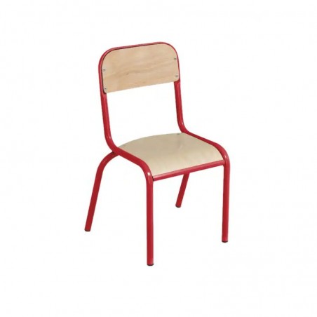 Chaise maternelle empilable piétement rouge