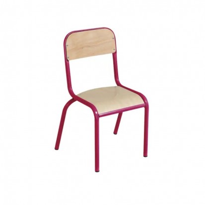 Chaise maternelle empilable piétement rouge