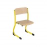 Chaise maternelle appui sur table empilable avec 2 pieds jaune