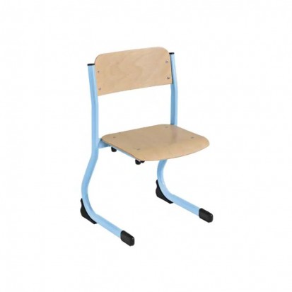 Chaise maternelle appui sur table empilable avec 2 pieds jaune