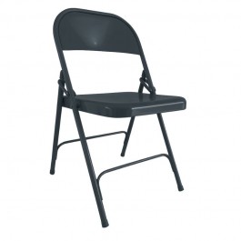 Chaise pliante grise en métal