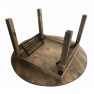 table pliante bois en pin verni ronde avec 4 pieds