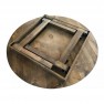 table pliante bois en pin verni ronde avec 4 pieds