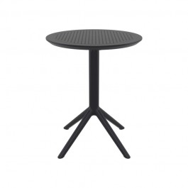 table CHR pliante ronde en polypropylène noire