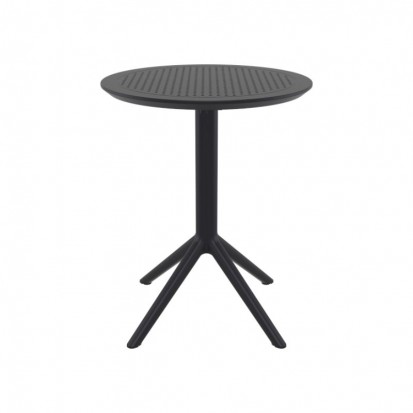 table CHR pliante ronde en polypropylène noire