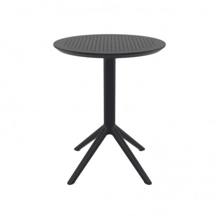 table CHR pliante ronde en polypropylène noire