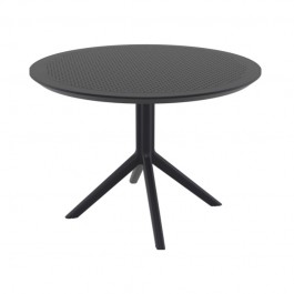 table de terrasse CHR avec plateau rond de 105cm de diamètre en polypropylène noir