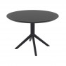 table de terrasse CHR avec plateau rond de 105cm de diamètre en polypropylène noir