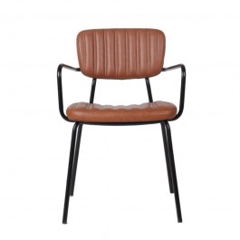 Fauteuil restaurant cuir synthétique et acier