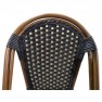 chaise bistro en rotin synthétique noir et or