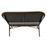 banquette pour terrasse de café en rotin synthétique noir et blanc
