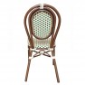 Chaise terrasse de café empilable en rotin synthétique crème et vert
