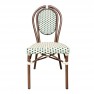 Chaise terrasse de café empilable en rotin synthétique crème et vert