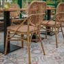 Chaise terrasse de café rotin synthétique aspect naturel