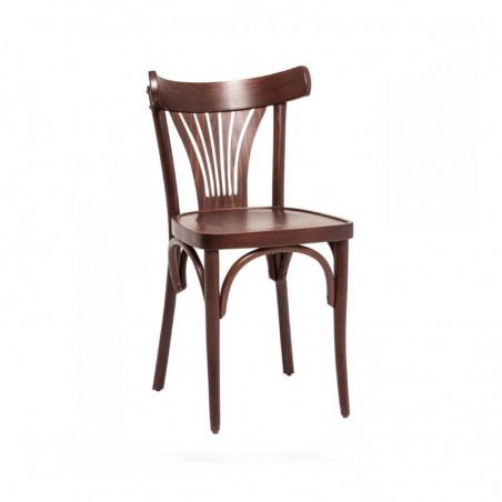 Chaise bistrot vintage en bois finition wengé