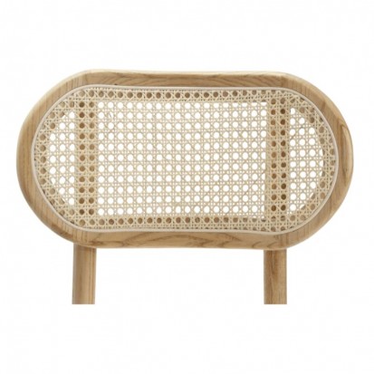 Chaise de réception avec piètement en bois assise en rotin et dossier en cannage