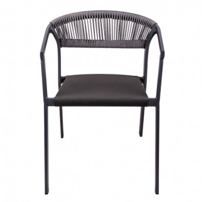 Fauteuil terrasse restaurant gris et anthracite