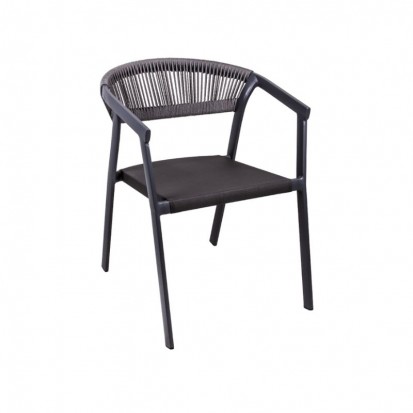 Fauteuil terrasse restaurant gris et anthracite