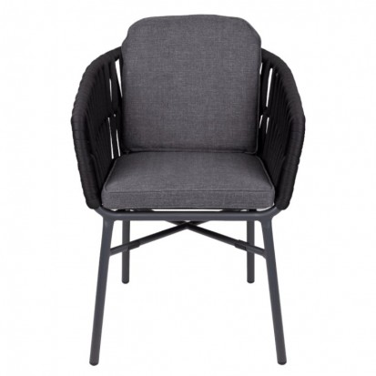 fauteuil pour terrasse de restaurant en cordage noir