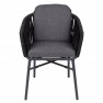 fauteuil pour terrasse de restaurant en cordage noir