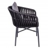 fauteuil pour terrasse de restaurant en cordage noir