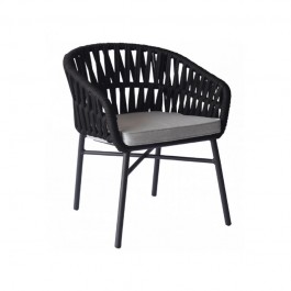 fauteuil pour terrasse de restaurant en cordage noir