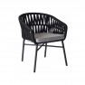 fauteuil pour terrasse de restaurant en cordage noir