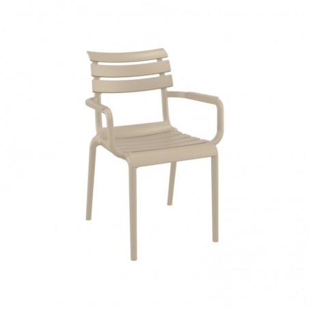 Fauteuil extérieur polypropylène couleur taupe