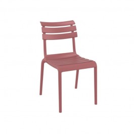 Chaise extérieur polypropylène rouge marsala