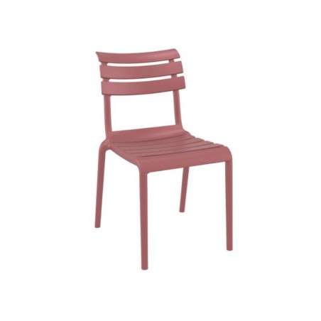 Chaise extérieur polypropylène rouge marsala