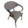 Chaise bistrot empilable en textile polyester gris clair