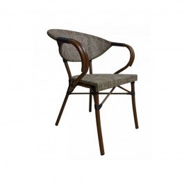 Chaise bistrot empilable en textile polyester gris clair