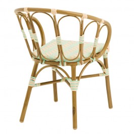 fauteuil terrasse extérieur en rotin synthétique vue de dos