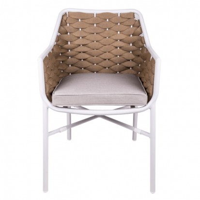 Fauteuil extérieur corde pour CHR gris anthracite