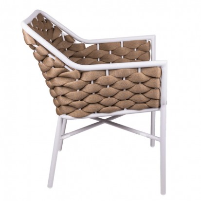 Fauteuil extérieur corde pour CHR gris anthracite