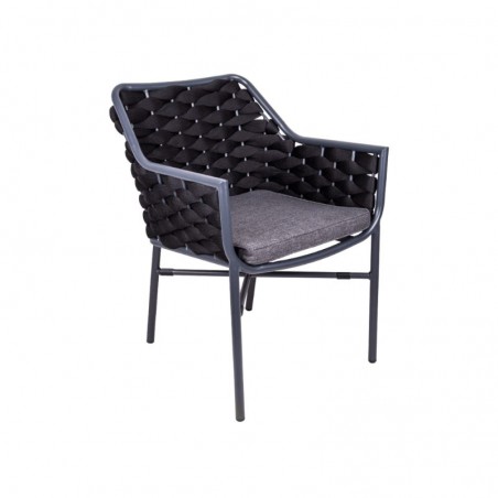 Fauteuil extérieur corde pour CHR gris anthracite