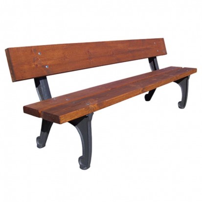 Banc urbain bois exotique et fonte BILBAO