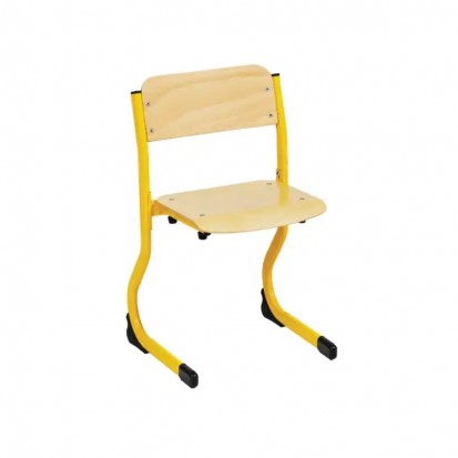 Chaise scolaire réglable en hauteur avec pieds jaunes