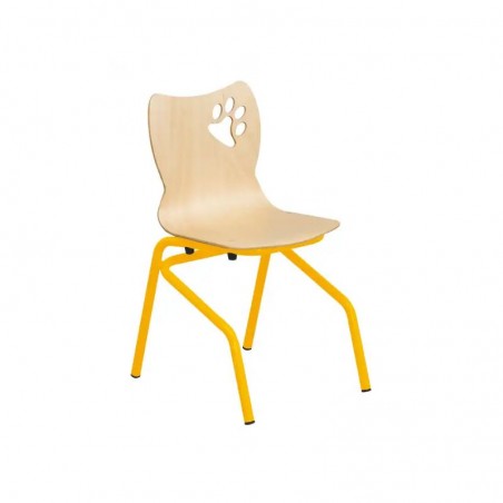Chaise maternelle avec assise coque et motif patte d'ours