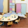 table pour école maternelle en forme de haricot