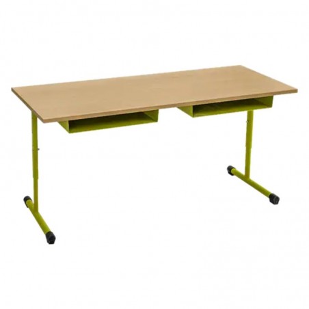 table d'école 2 places avec casiers