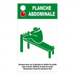 Panneau signalétique parcours santé planche abdominale