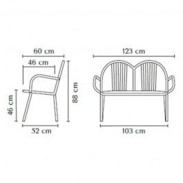 dimensions du banc public métal