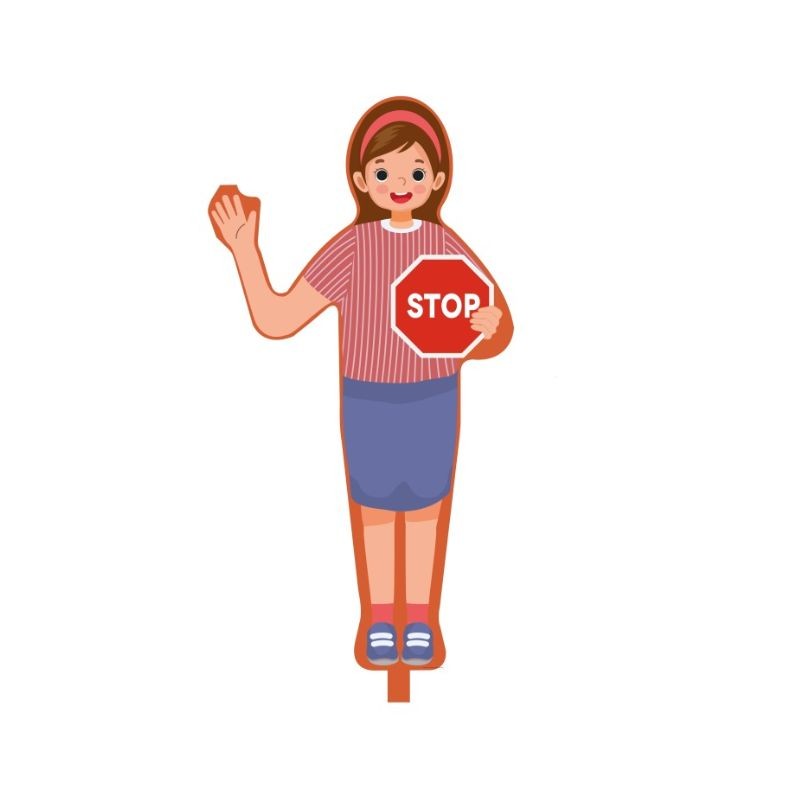 Protection passage piéton - Totem STOP école