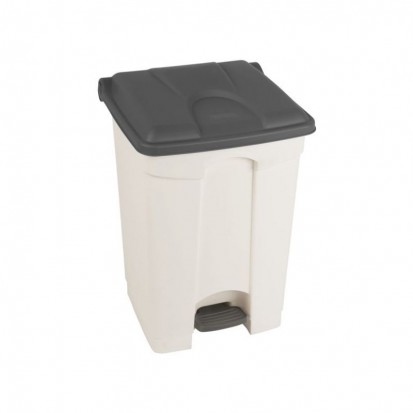 Poubelle de tri intérieur à pédale 45 litres blanche et rouge