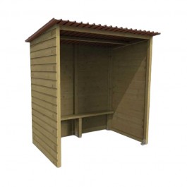 Abribus en bois sans fenêtres fenêtres